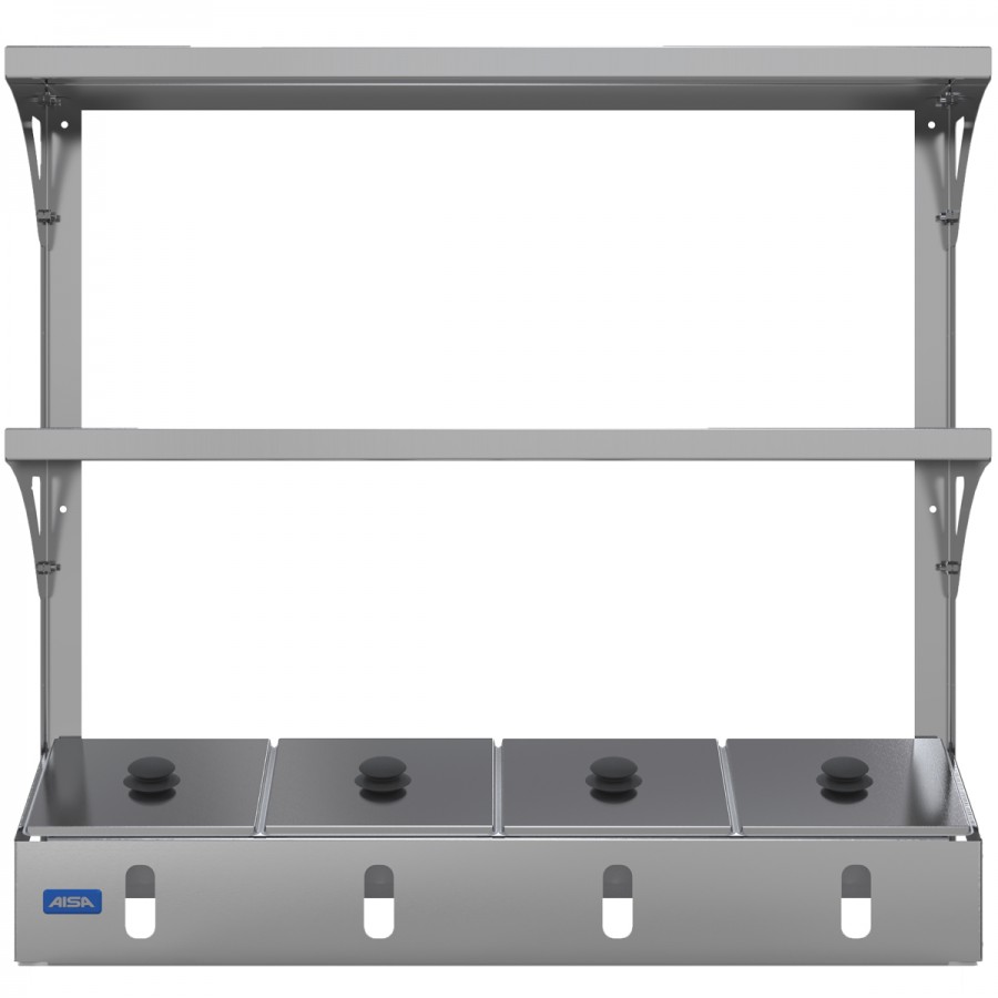 Condimentadora Pizzarola 4 Cubas Inox Com Prateleira - Aisa